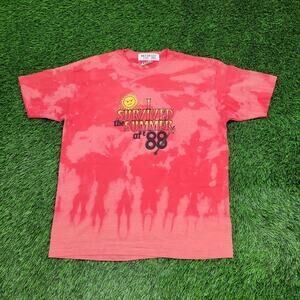 Vintage 1988 Funny Summer Tie-Dye Shirt Large 21x26 Crop USA